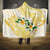 Gold And White Polynesia Plumeria Hooded Blanket Curves Tropical Vibes