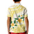 Gold And White Polynesia Plumeria Kid Polo Shirt Curves Tropical Vibes