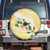 Gold And White Polynesia Plumeria Spare Tire Cover Curves Tropical Vibes