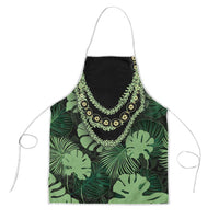 Green Hawaii Kukui Nut Lei Apron Hawaiian Pattern Monstera Tropical Vibes LT14 Green - Polynesian Pride