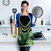 Green Hawaii Kukui Nut Lei Apron Hawaiian Pattern Monstera Tropical Vibes LT14 - Polynesian Pride