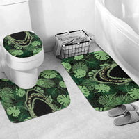 Green Hawaii Kukui Nut Lei Bathroom Set Hawaiian Pattern Monstera Tropical Vibes LT14 Mat Set Only (3 pcs) One Size Green - Polynesian Pride