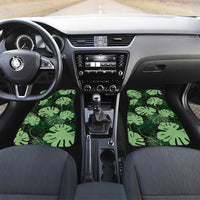 Green Hawaii Kukui Nut Lei Car Mats Hawaiian Pattern Monstera Tropical Vibes LT14 Set 2pcs - Front Green - Polynesian Pride