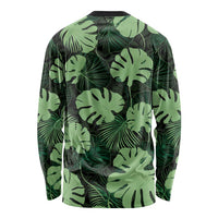 Green Hawaii Kukui Nut Lei Long Sleeve Shirt Hawaiian Pattern Monstera Tropical Vibes LT14 - Polynesian Pride