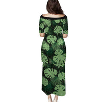 Green Hawaii Kukui Nut Lei Puletasi Hawaiian Pattern Monstera Tropical Vibes LT14 - Polynesian Pride