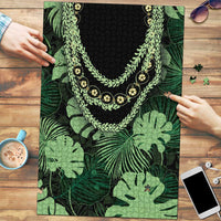 Green Hawaii Kukui Nut Lei Puzzle Hawaiian Pattern Monstera Tropical Vibes LT14 Green - Polynesian Pride