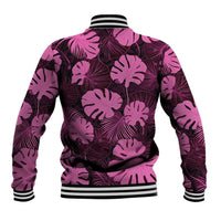 Pink Hawaii Kukui Nut Lei Baseball Jacket Hawaiian Pattern Monstera Tropical Vibes LT14 - Polynesian Pride