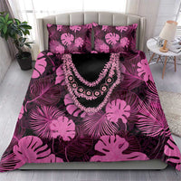 Pink Hawaii Kukui Nut Lei Bedding Set Hawaiian Pattern Monstera Tropical Vibes LT14 - Polynesian Pride
