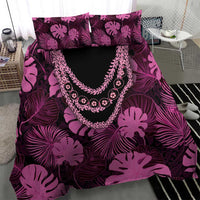 Pink Hawaii Kukui Nut Lei Bedding Set Hawaiian Pattern Monstera Tropical Vibes LT14 - Polynesian Pride