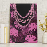 Pink Hawaii Kukui Nut Lei Canvas Wall Art Hawaiian Pattern Monstera Tropical Vibes LT14 Without Frame Pink - Polynesian Pride