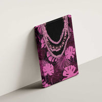 Pink Hawaii Kukui Nut Lei Canvas Wall Art Hawaiian Pattern Monstera Tropical Vibes LT14 - Polynesian Pride
