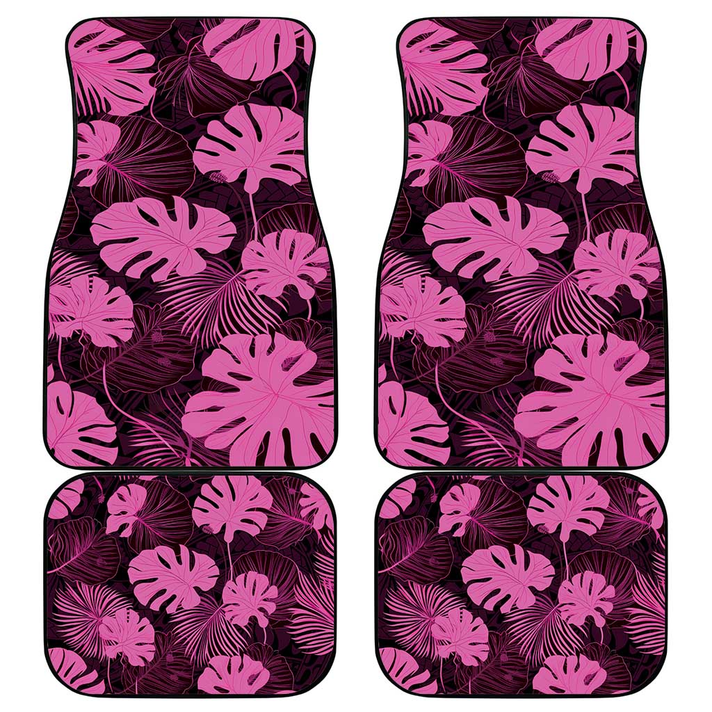 Pink Hawaii Kukui Nut Lei Car Mats Hawaiian Pattern Monstera Tropical Vibes LT14 - Polynesian Pride