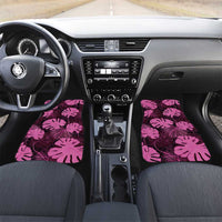Pink Hawaii Kukui Nut Lei Car Mats Hawaiian Pattern Monstera Tropical Vibes LT14 Set 2pcs - Front Pink - Polynesian Pride