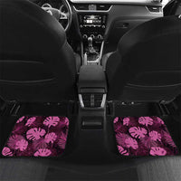 Pink Hawaii Kukui Nut Lei Car Mats Hawaiian Pattern Monstera Tropical Vibes LT14 Set 2pcs - Back Pink - Polynesian Pride