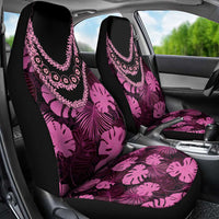 Pink Hawaii Kukui Nut Lei Car Seat Cover Hawaiian Pattern Monstera Tropical Vibes LT14 - Polynesian Pride