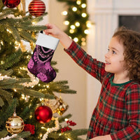 Pink Hawaii Kukui Nut Lei Christmas Stocking Hawaiian Pattern Monstera Tropical Vibes LT14 - Polynesian Pride