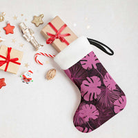 Pink Hawaii Kukui Nut Lei Christmas Stocking Hawaiian Pattern Monstera Tropical Vibes LT14 - Polynesian Pride