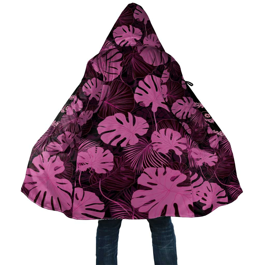 Pink Hawaii Kukui Nut Lei Cloak Hawaiian Pattern Monstera Tropical Vibes LT14 Unisex Pink - Polynesian Pride