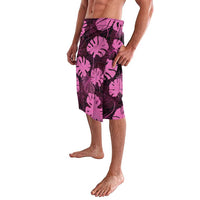 Pink Hawaii Kukui Nut Lei Lavalava Hawaiian Pattern Monstera Tropical Vibes LT14 - Polynesian Pride