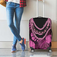 Pink Hawaii Kukui Nut Lei Luggage Cover Hawaiian Pattern Monstera Tropical Vibes LT14 - Polynesian Pride