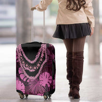 Pink Hawaii Kukui Nut Lei Luggage Cover Hawaiian Pattern Monstera Tropical Vibes LT14 - Polynesian Pride