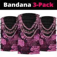 Pink Hawaii Kukui Nut Lei Neck Gaiter Hawaiian Pattern Monstera Tropical Vibes LT14 package One Size: 25*50cm Pink - Polynesian Pride