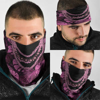 Pink Hawaii Kukui Nut Lei Neck Gaiter Hawaiian Pattern Monstera Tropical Vibes LT14 - Polynesian Pride