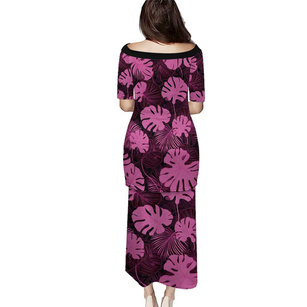 Pink Hawaii Kukui Nut Lei Puletasi Hawaiian Pattern Monstera Tropical Vibes LT14 - Polynesian Pride