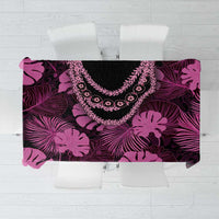 Pink Hawaii Kukui Nut Lei Tablecloth Hawaiian Pattern Monstera Tropical Vibes LT14 Pink - Polynesian Pride