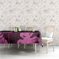 Pink Hawaii Kukui Nut Lei Tablecloth Hawaiian Pattern Monstera Tropical Vibes LT14 - Polynesian Pride