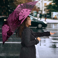 Pink Hawaii Kukui Nut Lei Umbrella Hawaiian Pattern Monstera Tropical Vibes LT14 - Polynesian Pride