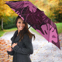 Pink Hawaii Kukui Nut Lei Umbrella Hawaiian Pattern Monstera Tropical Vibes LT14 - Polynesian Pride
