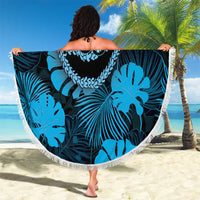 Blue Hawaii Kukui Nut Lei Beach Blanket Hawaiian Pattern Monstera Tropical Vibes LT14 - Polynesian Pride