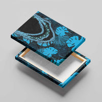 Blue Hawaii Kukui Nut Lei Canvas Wall Art Hawaiian Pattern Monstera Tropical Vibes LT14 - Polynesian Pride