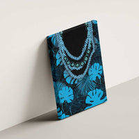 Blue Hawaii Kukui Nut Lei Canvas Wall Art Hawaiian Pattern Monstera Tropical Vibes LT14 - Polynesian Pride