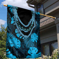 Blue Hawaii Kukui Nut Lei Garden Flag Hawaiian Pattern Monstera Tropical Vibes LT14 - Polynesian Pride