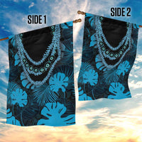 Blue Hawaii Kukui Nut Lei Garden Flag Hawaiian Pattern Monstera Tropical Vibes LT14 - Polynesian Pride