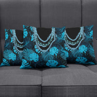 Blue Hawaii Kukui Nut Lei Pillow Cover Hawaiian Pattern Monstera Tropical Vibes LT14 - Polynesian Pride