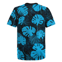 Blue Hawaii Kukui Nut Lei Rugby Jersey Hawaiian Pattern Monstera Tropical Vibes LT14 - Polynesian Pride