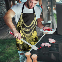 Yellow Hawaii Kukui Nut Lei Apron Hawaiian Pattern Monstera Tropical Vibes LT14 - Polynesian Pride