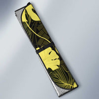 Yellow Hawaii Kukui Nut Lei Auto Sun Shade Hawaiian Pattern Monstera Tropical Vibes LT14 - Polynesian Pride