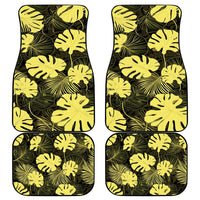 Yellow Hawaii Kukui Nut Lei Car Mats Hawaiian Pattern Monstera Tropical Vibes LT14 - Polynesian Pride