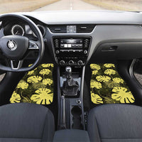 Yellow Hawaii Kukui Nut Lei Car Mats Hawaiian Pattern Monstera Tropical Vibes LT14 Set 2pcs - Front Yellow - Polynesian Pride