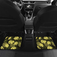 Yellow Hawaii Kukui Nut Lei Car Mats Hawaiian Pattern Monstera Tropical Vibes LT14 Set 2pcs - Back Yellow - Polynesian Pride