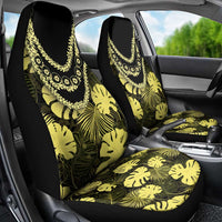 Yellow Hawaii Kukui Nut Lei Car Seat Cover Hawaiian Pattern Monstera Tropical Vibes LT14 - Polynesian Pride