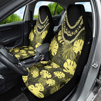 Yellow Hawaii Kukui Nut Lei Car Seat Cover Hawaiian Pattern Monstera Tropical Vibes LT14 - Polynesian Pride