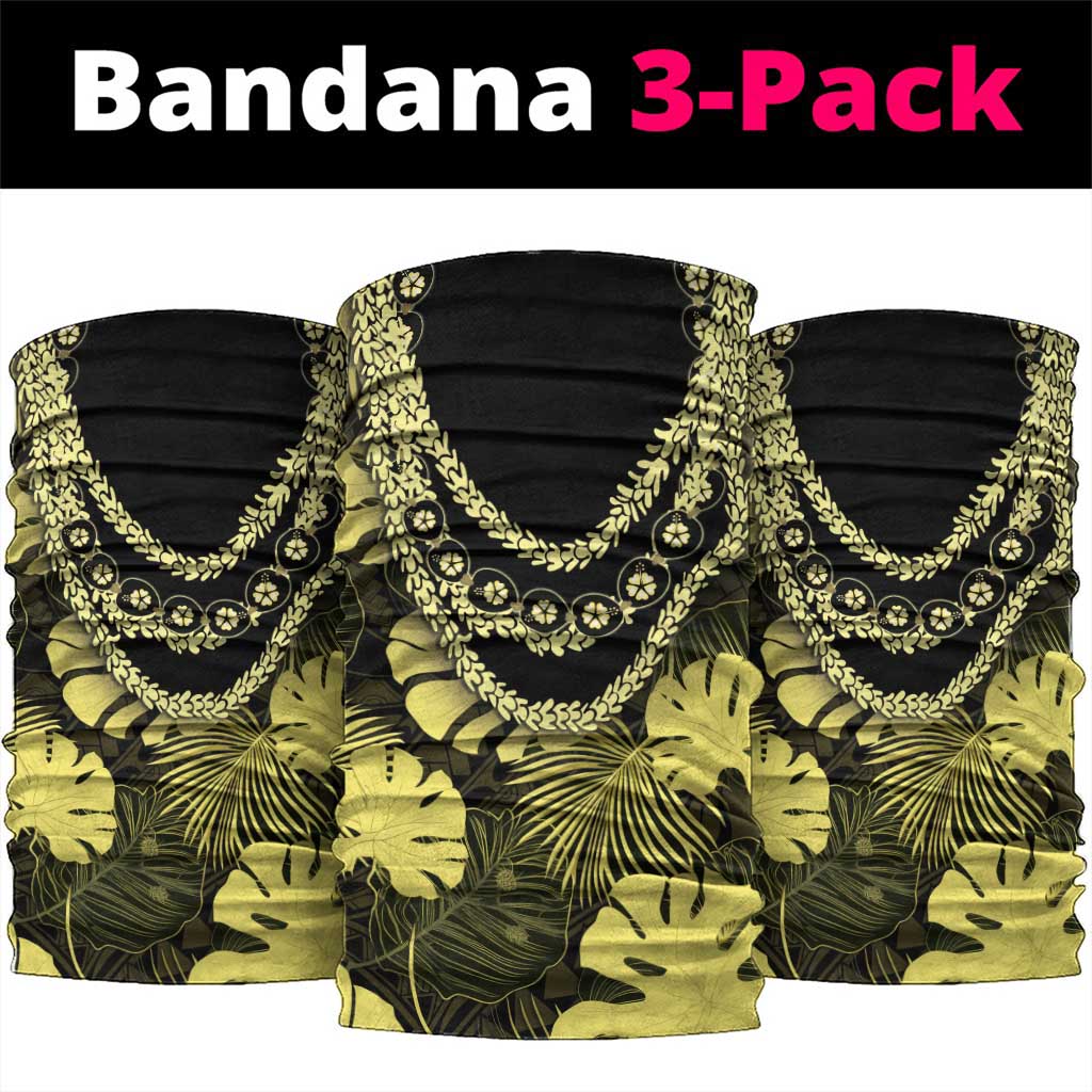 Yellow Hawaii Kukui Nut Lei Neck Gaiter Hawaiian Pattern Monstera Tropical Vibes LT14 package One Size: 25*50cm Yellow - Polynesian Pride