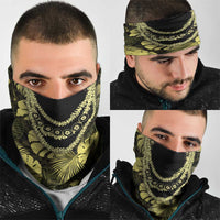 Yellow Hawaii Kukui Nut Lei Neck Gaiter Hawaiian Pattern Monstera Tropical Vibes LT14 - Polynesian Pride