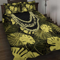 Yellow Hawaii Kukui Nut Lei Quilt Bed Set Hawaiian Pattern Monstera Tropical Vibes LT14 Yellow - Polynesian Pride
