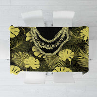 Yellow Hawaii Kukui Nut Lei Tablecloth Hawaiian Pattern Monstera Tropical Vibes LT14 Yellow - Polynesian Pride